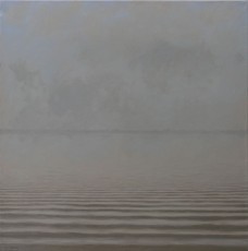 ‘The Other Side’ 35 x 35 cm. AVAILABLE. The old saying ‘less is more’ meaning that the less of something that is presented to us the more we’ll understand, is what lay behind this painting. It’s inspired by the minimalist music of Brian Eno, and especially his first collection of short atmospheric pieces of music called ‘Music for Films’. The phrase ‘the other side’ has several meanings in English, for example literally, like the distant land you can see here in this painting, or spiritual, meaning the afterlife. With Eno’s music and, hopefully my painting, these things are not mutually exclusive. Our imaginations can take us anywhere.