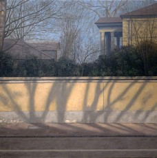 ‘Seen and Unseen’ 81.5 x 81.5 cm. AVAILABLE. Brief shadows on a wall in Lewisham, South East London. Behind the wall is the oldest building in Lewisham called The Stone House. Feelings can’t always be described. Perhaps the biggest mystery about paintings like this is that at a subconscious level we all want them to answer questions that we can’t actually put into words; we want them to make sense of what we feel.