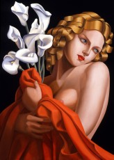 An Art-deco painting done in the style of Tamara de Lempicka. 43 x 34 cm