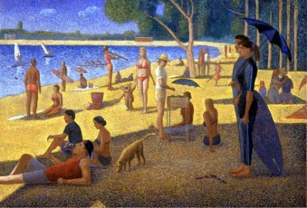 A very Australian version of George Seurat’s painting ‘A Sunday afternoon on the island of La Grande Jatte’. 71 x 95 cm