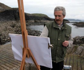 This is me on the isle of Staffa on the west coast of Scotland for the series called ‘Britain’s Finest Natural Wonders’ originally made for and broadcast on Channel Four. It was nice to make art in my own style for this programme instead of mimicking other artists.