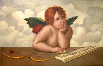 Raphael’s Cupid with keyboard. 66 x 101 cm