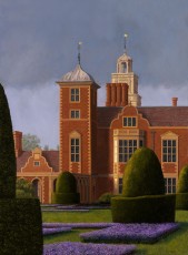 ‘Blickling Hall, Norfolk’  91.5 x 71 cm. SOLD. This magnificent Jacobean house is in Norfolk. Rainy weather need not be miserable. Mood is a response that sometimes needs to be reflected on. Listen to the quiet ticking of rain; its serenity, its completeness. Watch as a passing shower intensifies colours. Sometimes there is luminosity in the shadows, especially during ‘rainbow weather’, when shafts of light can penetrate scudding clouds suggesting hope and change. Give yourself time to connect. The past was once the present, just as the present will soon be the past.