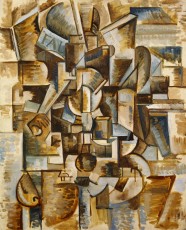 George Braque’s cubist paintings are evoked in this fake. 60 x 44 cm
