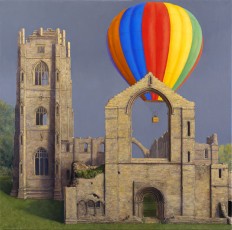 ‘Balloon over Fountains Abbey’  73.5 x 73.5 cm