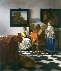 A version of Vermeer’s original painting ‘The Concert’ which was stolen in 1990. The original was in poor condition so this inspired my interpretation or restoration of the painting back to how it would have looked when new. 72.5 x 64.7 cm