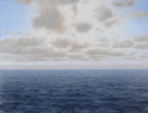 ‘Another day on Earth’  96 x 127 cm. AVAILABLE. This painting takes its name from a song by Brian Eno. At first this was going to be an aviation painting with a beautiful seaplane as its subject but I stopped myself after the sea had turned out so well. The immensity and blandness of the sea (at least on that day) seemed to say something about how the Earth just carried on doing what it does whatever we do.