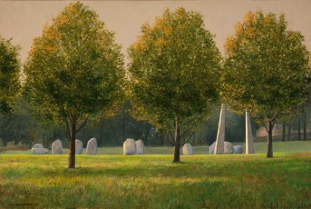 ‘Brockley Stone Circle, early Autumn evening’  61 x 90.5 cm. Slanting golden sunlight. What more do I have to say?AVAILABLE.