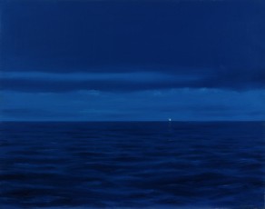 ‘Lighthouse 2’  38 x 40 cm. AVAILABLE. A painting inspired by a gorgeous and strange piece of music called ‘Layering Buddha’ by the German electronic musician Robert Henke. The slow blinking of the lighthouse if both a reassuring sign as well as a warning of danger.